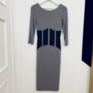 Bebe Midi 3/4 Sleeve Dress with Lining